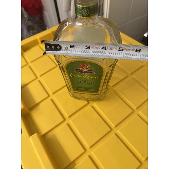 Crown Royal Regal Apple Glass Bottle Only Crafts DIY Green Clear Empty - Picture 4 of 4